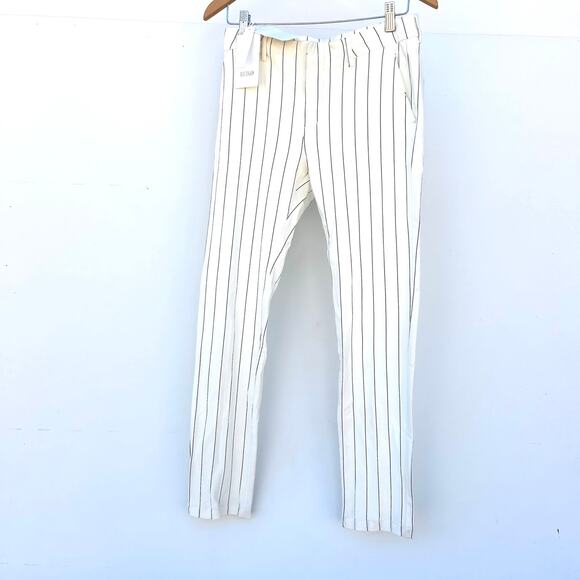 New Anthropologie Reiko Cigarette Fit Lizzy Fancy Pants White Striped 27 - Picture 2 of 11
